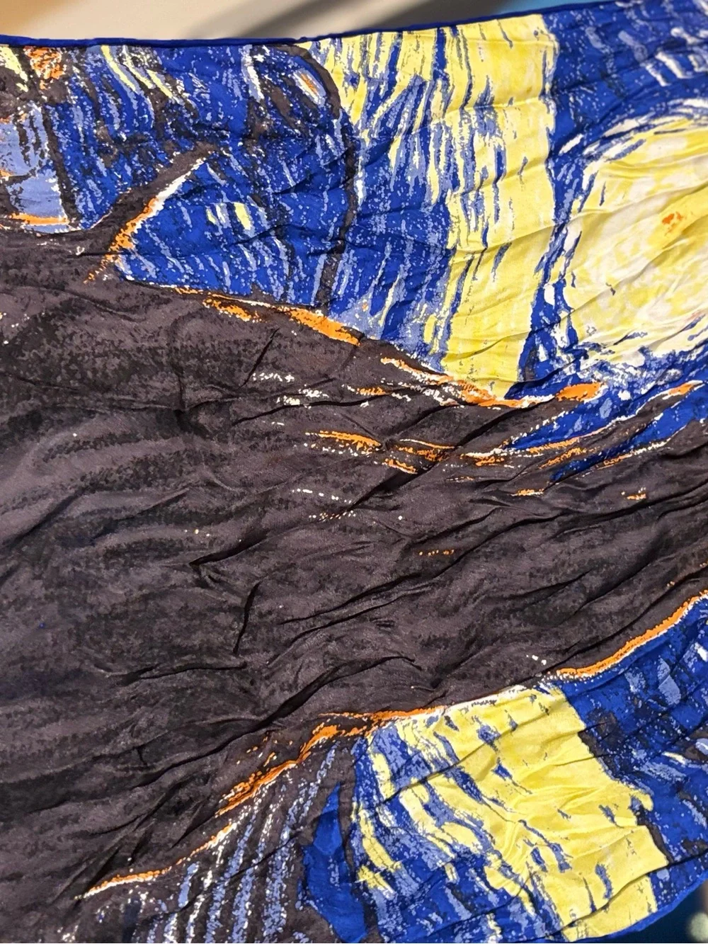 Starry Night silk scarf wrap 57 “ long 15 “ wide